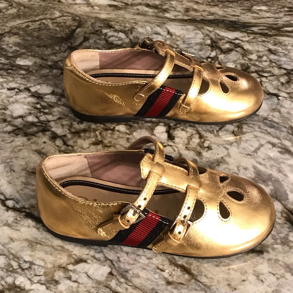 Gucci Kids Gold Dress Shoes - Picture 4 of 6